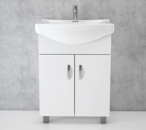 Waterfall Balsa Double Door Vanity White 550x470x850mm