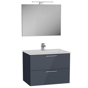 VitrA Mia Vanity Double Drawer Combo Anthracite 800mm