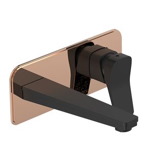 Nuvo Polar Wall-Mounted Basin Mixer Black &amp; Copper