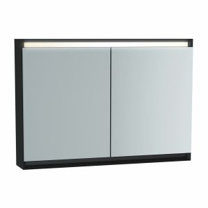 VitrA Frame LED Mirror Cabinet Matt Black 1000x175x700mm