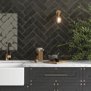 Alma Black Polished Porcelain Wall 100x300mm