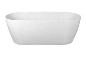 Nuvo Echo Oval Freestanding Stone Bath White 1600x720x600mm