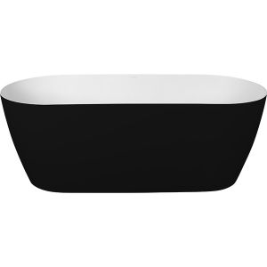 Nuvo Echo Oval Freestanding Arctic Stone Bath Matt Black 1600x720x580m