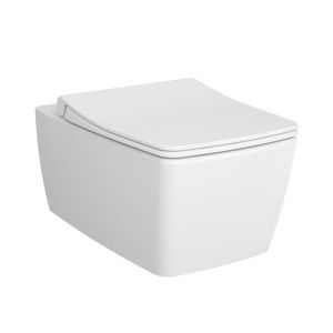 VitrA Metropole Rim-Ex Wall-Hung Pan Square White (Excludes toilet seat)