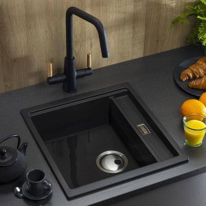 Abode Synchronist Compact Sink Granite Black 450mm