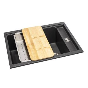 Abode Synchronist Large Sink Granite Black 555mm