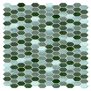 Mixed Stones Hexagon Glass Mosaic 300x298mm