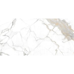 Statuario Equita Polished Porcelain Floor Tile 1st 600x1200mm 2.16m2