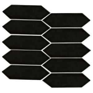 Black Spear Head Porcelain Mosaic 300x200mm