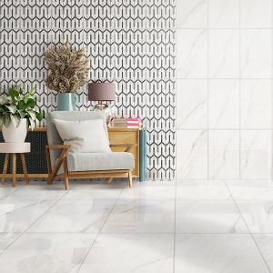 Elyse White Ceramic Floor Tile 1st 430x430mm 2.4m2