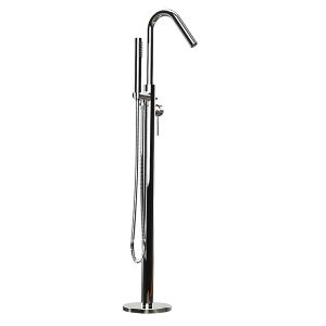 Nuvo Round Freestanding Bath Mixer with Hand Shower Chrome