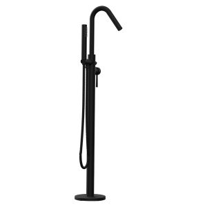 Nuvo Round Freestanding Bath Mixer with Hand Shower Matt Black