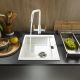 Abode Synchronist Compact Sink Granite White 450mm