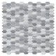 Mixed Grey Hexagon Glass Mosaic 300x298mm