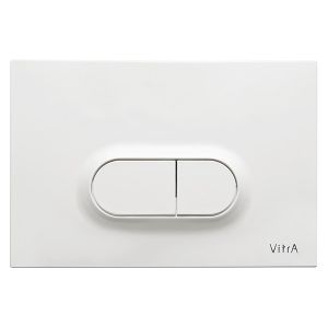 VitrA Loop Oval Dual Flush Plate High Gloss White